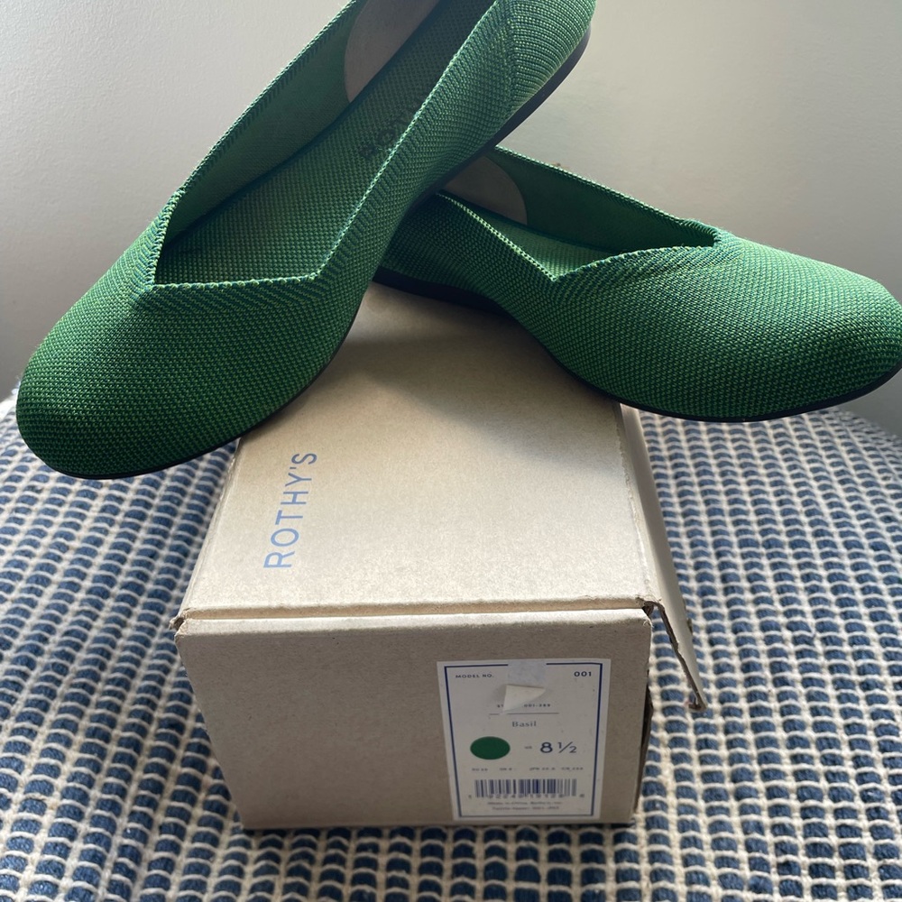 Rothy's Vibrant Green Flats